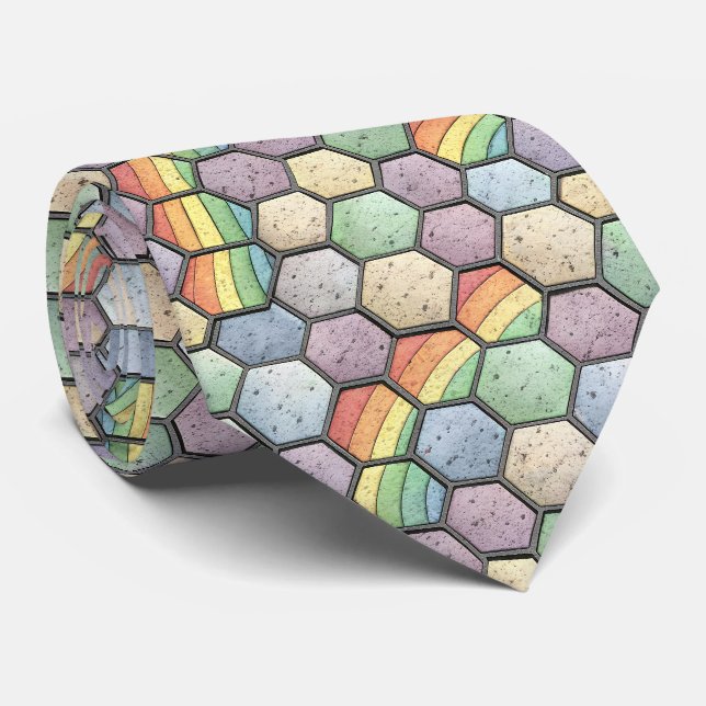 Regnbåge Bikake Mosaik – Hexagonal Platta Slips (Rullad)