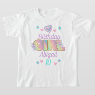 Regnbåge Birthday Girl anpassningsbar Iridescent T Shirt