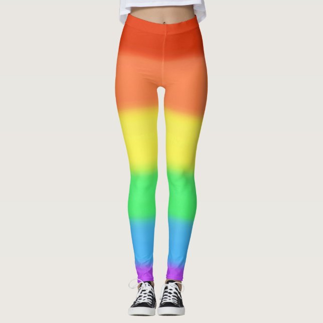 Regnbåge Blends Färg Colorful Leggings (Framsida)
