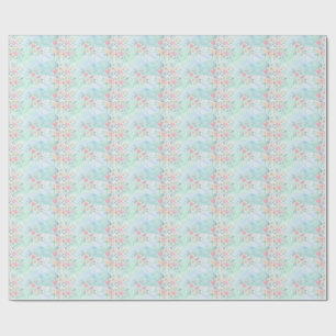 regnbåge blommande pastell akvarell blågrön bakgru presentpapper