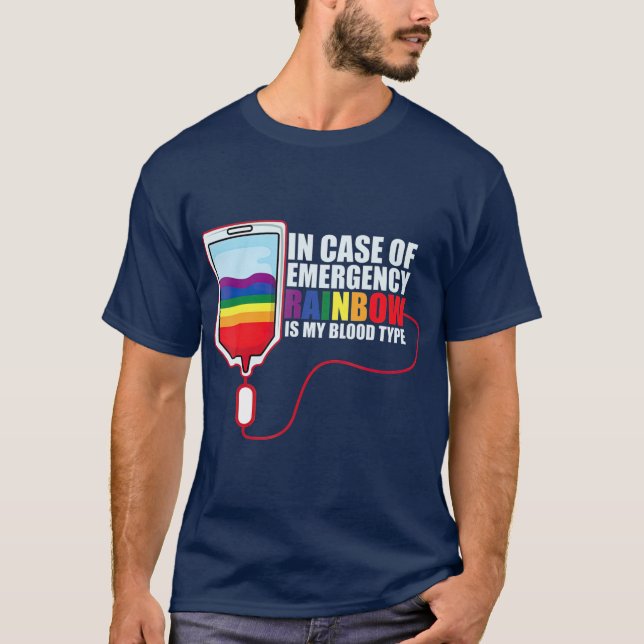 Regnbåge Blood typ Homosexual eller Gay Boy T Shirt (Framsida)