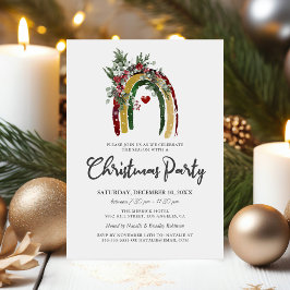 Regnbåge Boho Jul Festlighets Inbjudan