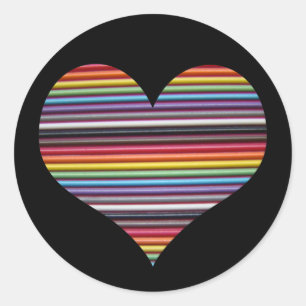 Regnbåge Bordsskåp Heart Round Sticker Runt Klistermärke