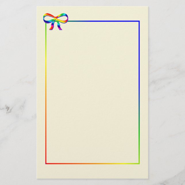 Regnbåge Bow Stationery Brevpapper (Framsida)