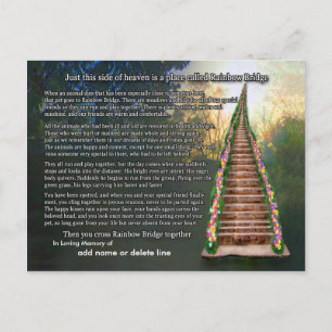 Regnbåge Bridge Dikt Sympathy Card Vykort