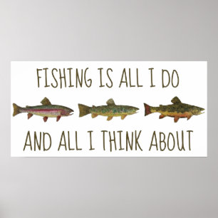 Regnbåge Brun Bäckröding Fiske Citat Poster