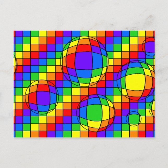 Regnbåge Bubbles-vykort Vykort (Framsida)