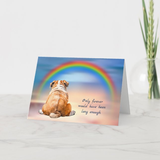Regnbåge Bulldog Sympathy Card Helgkort (Framsida)
