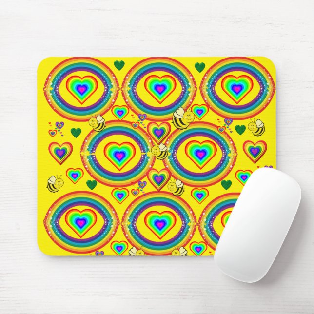 Regnbåge Bumblebee Gult Mouse Pad! Muspets Musmatta (Med mus)