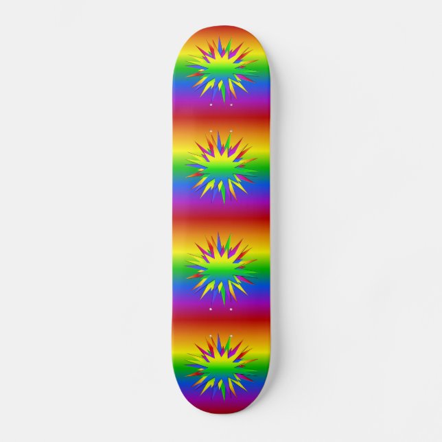 Regnbåge Burst-skateboard Skateboard Bräda 20,5 Cm (Framsida)
