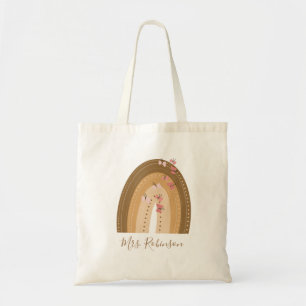 Regnbåge Butterflies Script Teacher Namn Tygkasse