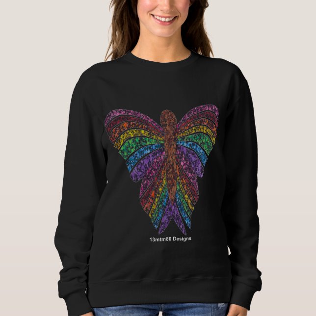 Regnbåge Butterfly (levande) - Kvinnotröja T Shirt (Framsida)