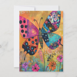 Regnbåge Butterfly Meadow Art Tote Bag Tack Kort