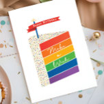 Regnbåge Cake Grattis på födelsedagen Gör en önska Kort<br><div class="desc">Inget säger party som en färglös regnbågstårta. Du kan anpassa det här födelsedagskortet med ditt eget meddelande.</div>