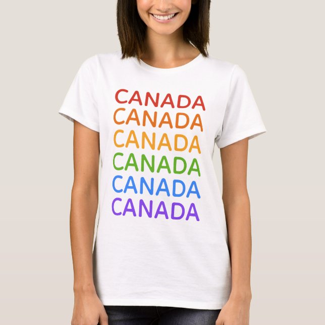 Regnbåge CANADA-skjortor och jacka Tee Shirt (Framsida)