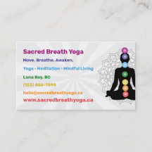 Regnbåge Chakra Yoga Affärskort