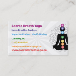 Regnbåge Chakra Yoga Affärskort Visitkort