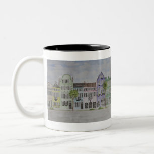 Regnbåge, Charleston SC, vattenfärg Två-Tonad Mugg