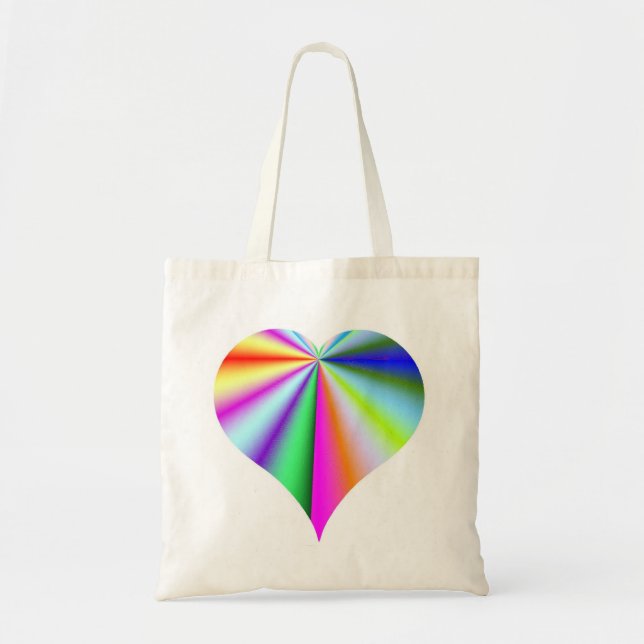 Regnbåge Crush Heart Tote Bag Tygkasse (Framsidan)