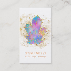 *~* Regnbåge Crystals Cosmic Guld Glitter Stars Visitkort