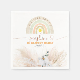 Regnbåge Cute Pampas Grass Blommigt Baby Shower Pappersservett