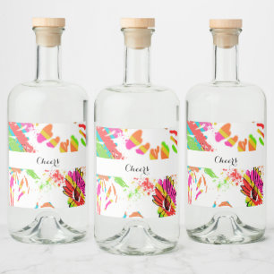 Regnbåge, Daisy, Flaska Spritflaskor Etikett