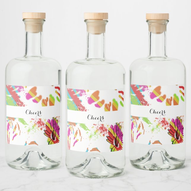 Regnbåge, Daisy, Flaska Spritflaskor Etikett (Flaskor)