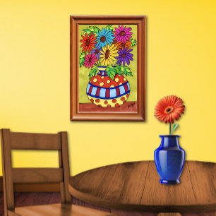 Regnbåge Daisy i Designer Vas Poster