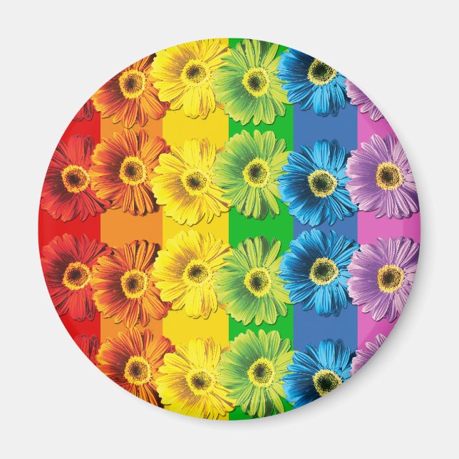 Regnbåge Daisy Magnet (Framsidan)
