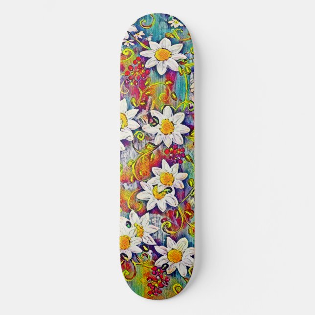 Regnbåge Daisy Skateboard (Framsida)