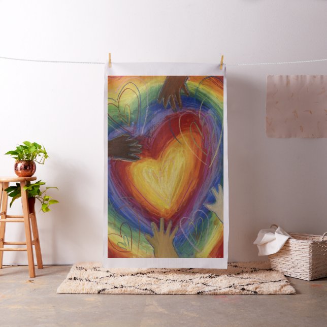Regnbåge DEI Kärlek Hearts Fabric Art Material Tyg (In Situ)
