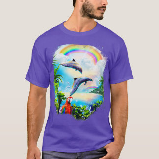 Regnbåge - delfiner 3 t shirt