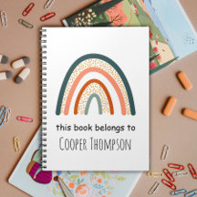 Regnbåge den här boken tillhör barn anteckningsbok