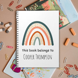 Regnbåge den här boken tillhör barn anteckningsbok