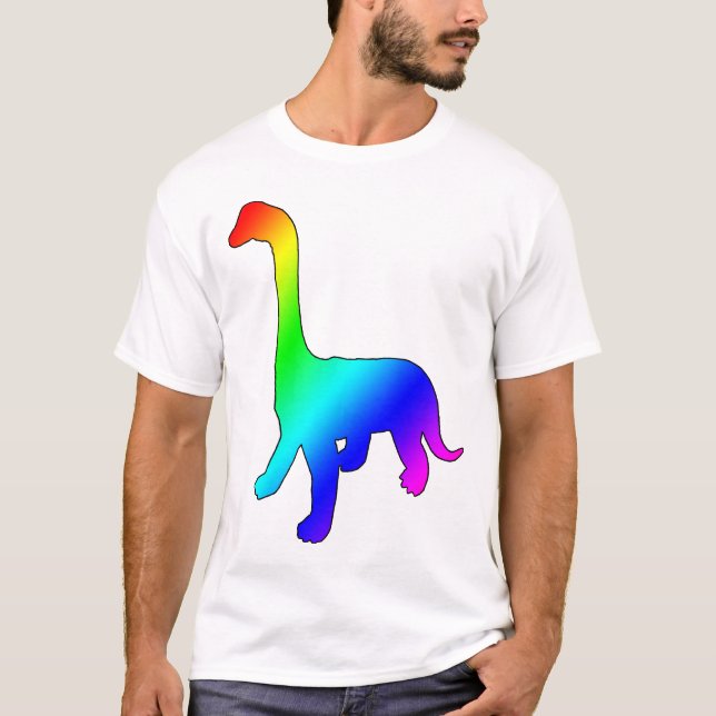 Regnbåge Dino Tee Shirt (Framsida)