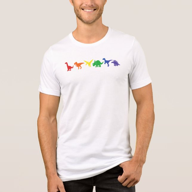 Regnbåge Dinosaurie Pride Tröja: HBTQ Dino T-Rex T Shirt (Framsida)