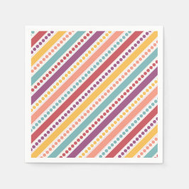 Regnbåge Dots & Rand Girl Birthday Pappersservett