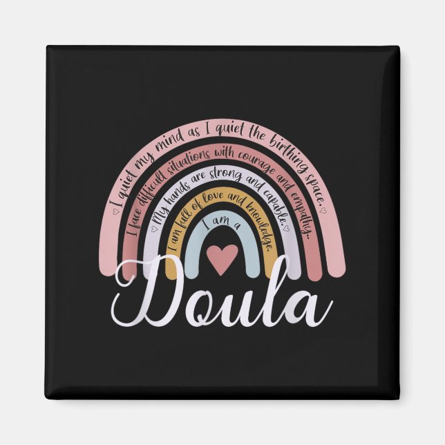 Regnbåge Doula Hemfödselarbetare Barnmorska Förlos Magnet (Framsidan)