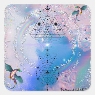 Regnbåge Dragon Light Code Sticker Fyrkantigt Klistermärke