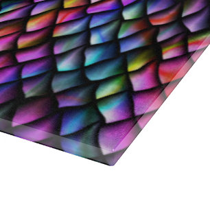 Regnbåge Dragon Scales Glass Cshing Board