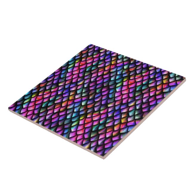 Regnbåge Dragon Scales Tile Kakelplatta (Sidan)