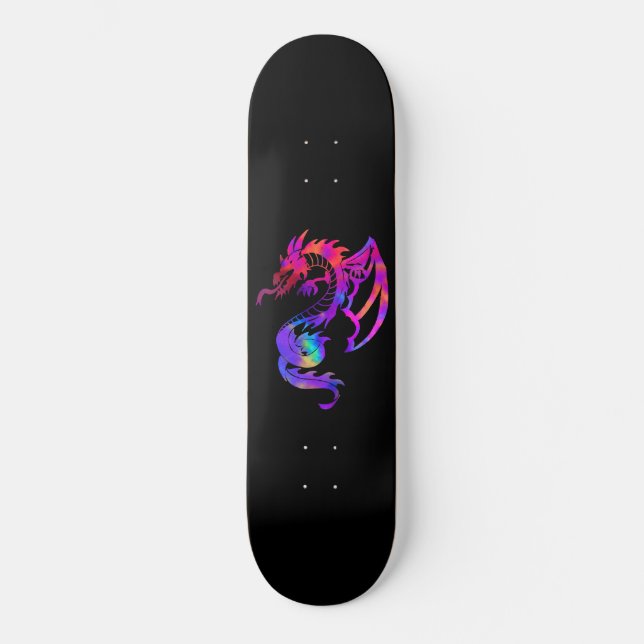 Regnbåge Dragon Tribal Tatom Mini Skateboard Bräda 18,5 Cm (Framsida)