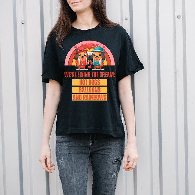 Regnbåge Dream: Hund för skadlig Hett T Shirt (Skapare uppladdad)