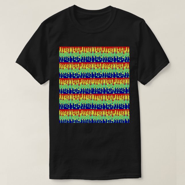 Regnbåge Drip Mönster med LEG 1 T Shirt (Design framsida)