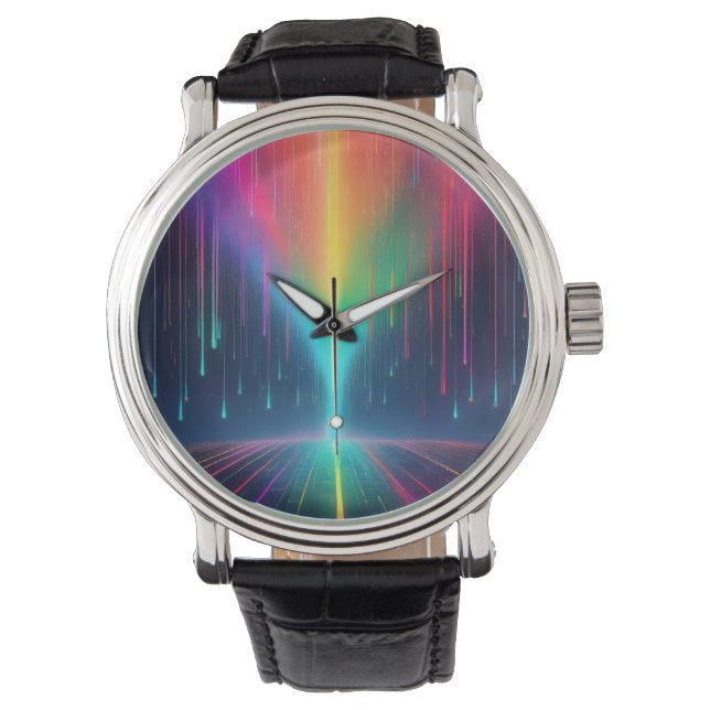 Regnbåge Drip Resa Armbandsur (Framsida)