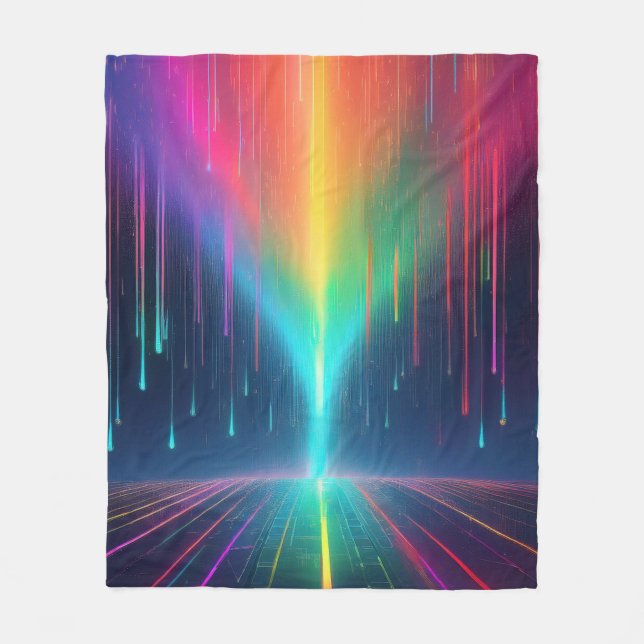 Regnbåge Drip Resa Fleecefilt (Framsidan)