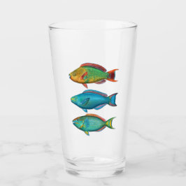 Regnbåge, drottning och Poplight Parrotfish Glass Glaskopp