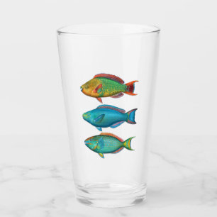 Regnbåge, drottning och Poplight Parrotfish Glass Glaskopp