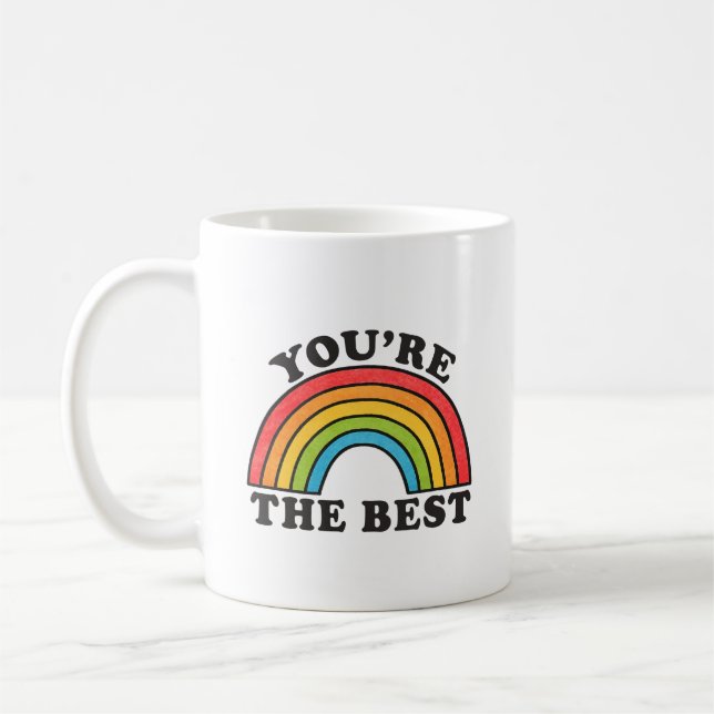 Regnbåge Du är den bästa positiva Kaffemugg (Vänster)