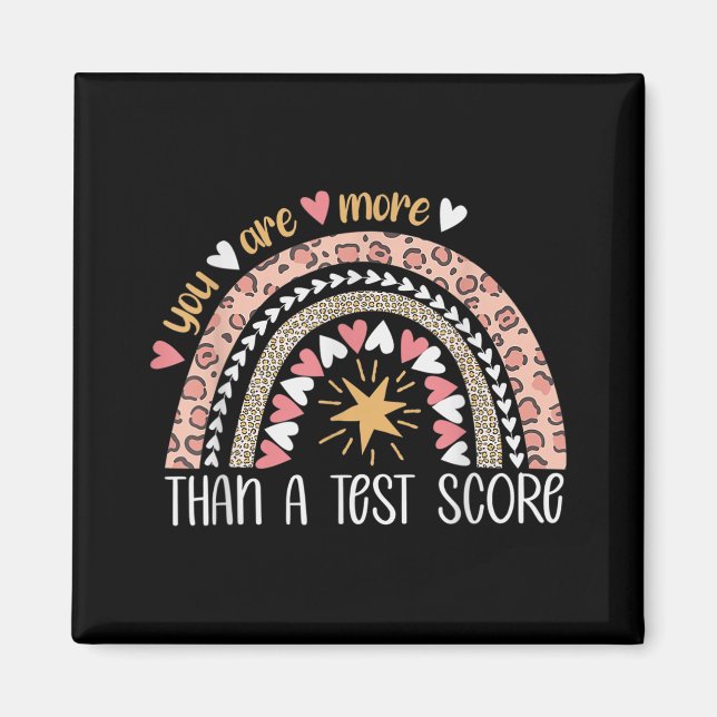 Regnbåge Du är mer än en testdag Magnet (Framsidan)